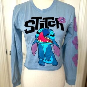 Size XS long sleeve blue Disney stitch crop top